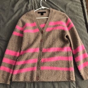 Marc by Marc Jacobs gray cardigan w/ pink stripes